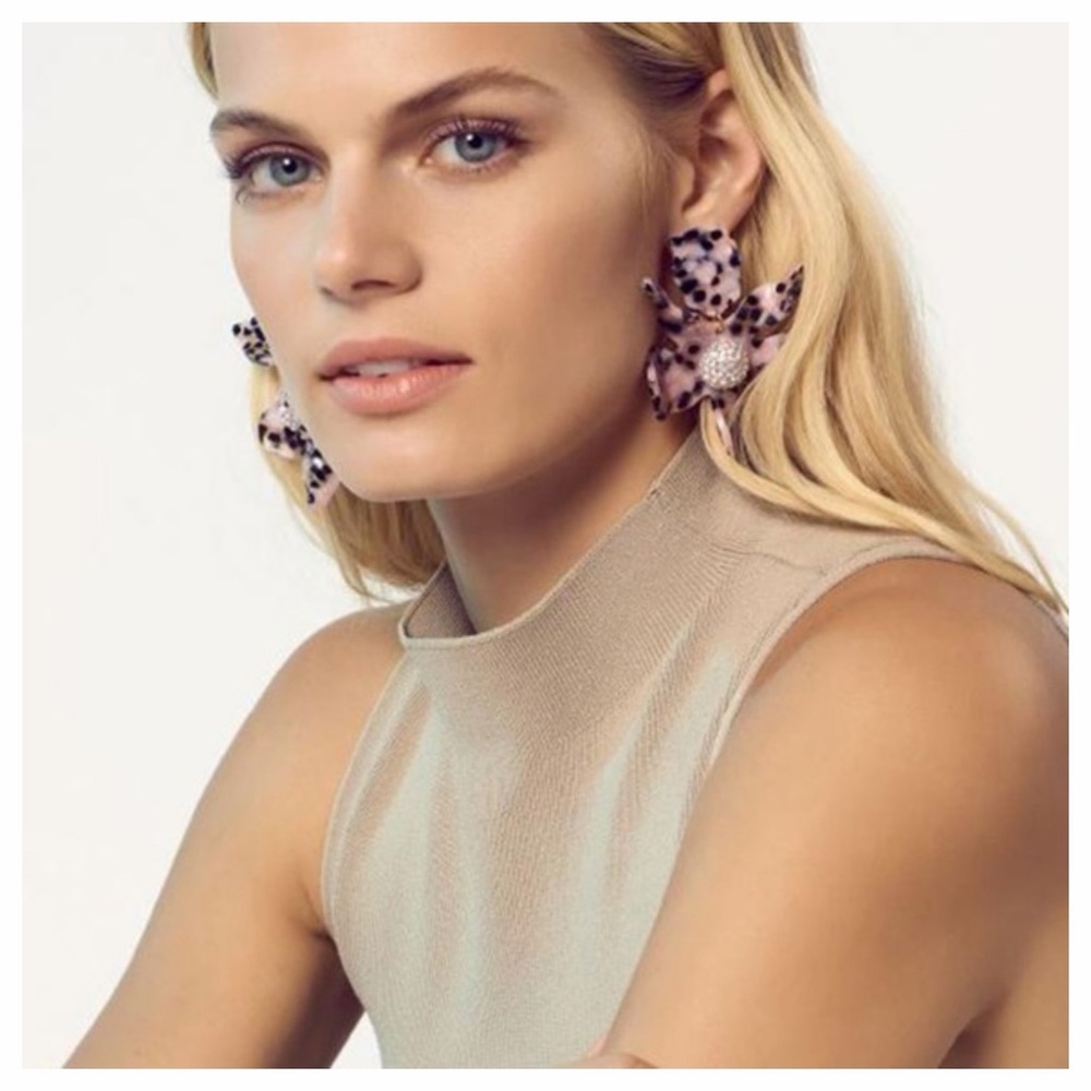 Lele Sadoughi Pink Floral Earrings